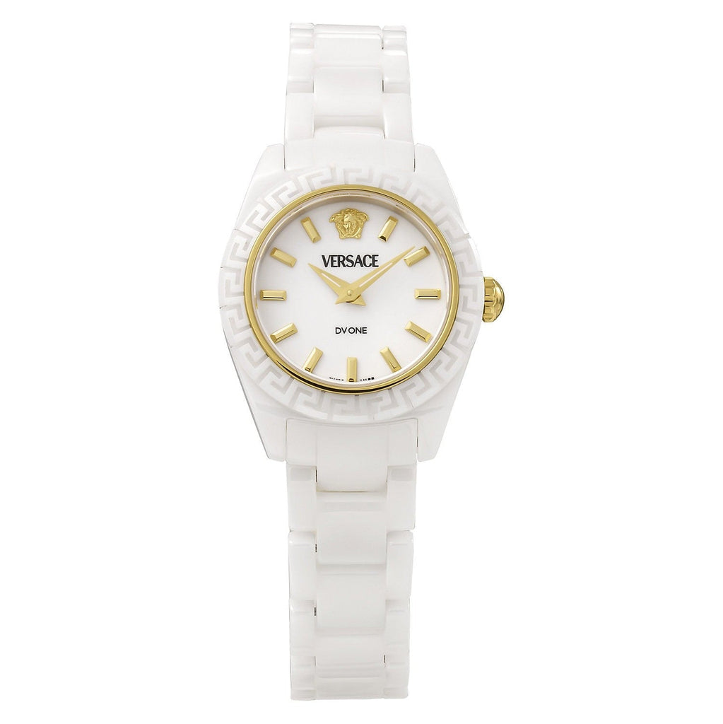 Versace DV One Mini White Dial White Ceramic Dial Watch for Women - VE9F00224