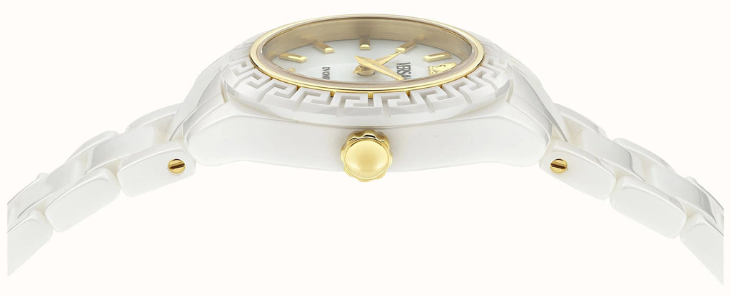 Versace DV One Mini White Dial White Ceramic Dial Watch for Women - VE9F00224