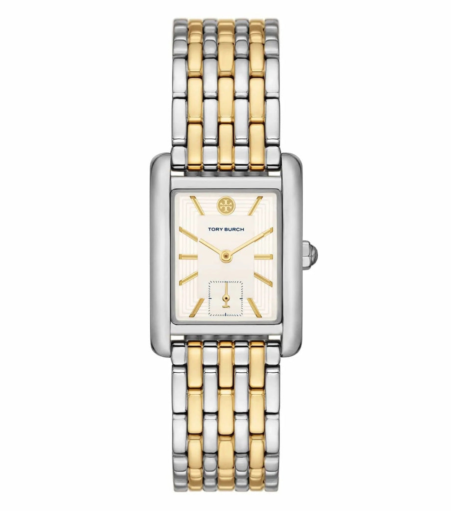 Tory Burch Eleanor White Dial Two Tone Steel Strap Watch for Women - TBW1070