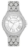 Michael Kors MK4803 Camille Three-Hand Quartz Women's Watch – Silver Dial & Silver Steel Strap with Crystals