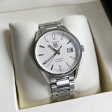 Tag Heuer Carrera Automatic Caliber 5 White Dial Silver Steel Strap Watch for Men - WAR211B.BA0782