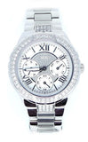 Guess Viva Quartz Silver Dial Silver Steel Strap Watch For Women - W0111l1