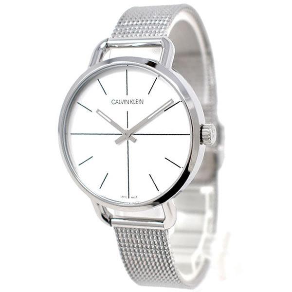 Calvin Klein Even White Dial Silver Mesh Bracelet Watch for Women - K7B23126