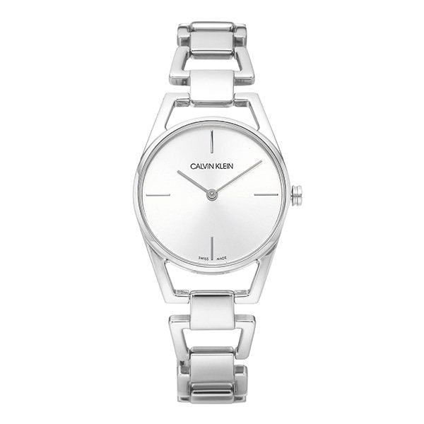 Calvin Klein Dainty Silver Dial Silver Steel Strap Watch for Women - K7L23146