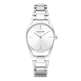 Calvin Klein Dainty Silver Dial Silver Steel Strap Watch for Women - K7L23146