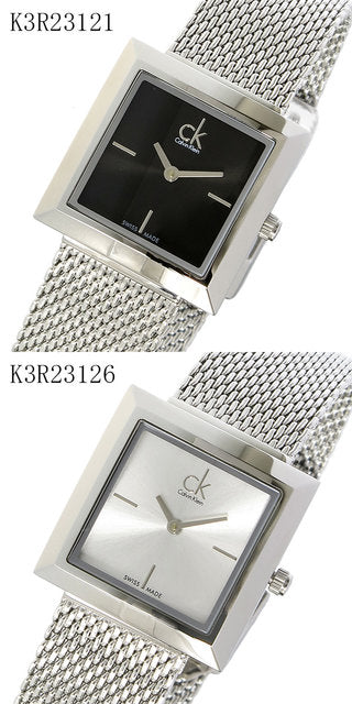 Calvin Klein Mark Black Dial Silver Mesh Bracelet Watch for Women - K3R23121