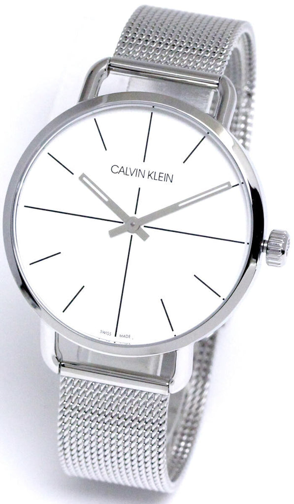 Calvin Klein Even Quartz White Dial Silver Steel Strap Watch for Women - K7B21126