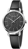 Calvin Klein Even Black Dial Black Leather Strap Watch for Women - K7B231C1