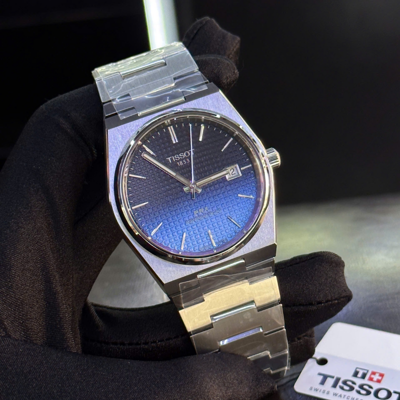 Tissot T137.407.11.051.01 Powermatic 80 Men's Watch – Gradient Blue Dial & Silver Steel Strap