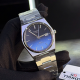 Tissot T137.407.11.051.01 Powermatic 80 Men's Watch – Gradient Blue Dial & Silver Steel Strap