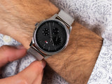 Tommy Hilfiger Damon Quartz Chronograph Black Dial Silver Mesh Bracelet Watch for Men - 1791415
