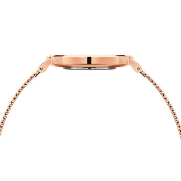 Daniel Wellington Petite Amber Brown Dial Rose Gold Mesh Strap Watch for Women - DW00100478