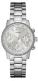 Guess W0623L1 Mini Sunrise Chronograph Quartz Women's Watch – Silver Dial & Silver Steel Bracelet