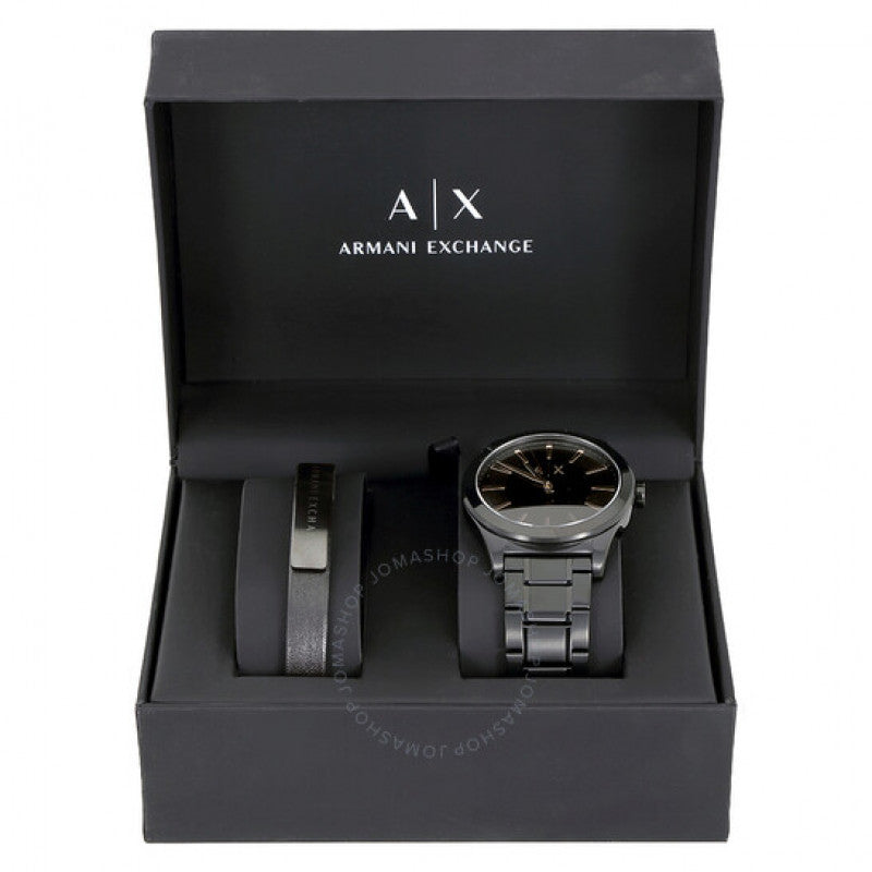 Armani Exchange Nico AX7102 Men's Analog Watch – Bold Black Dial with Black Stainless Steel Strap