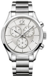 Calvin Klein K2H27126 Masculine Chronograph Men's Watch – White Dial & Silver Steel Strap
