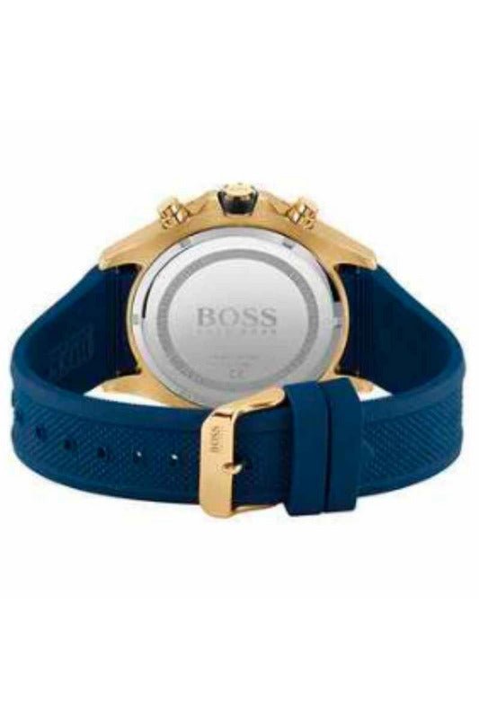 Hugo Boss Globetrotter Blue Dial Blue Silicone Strap Watch for Men - 1513822