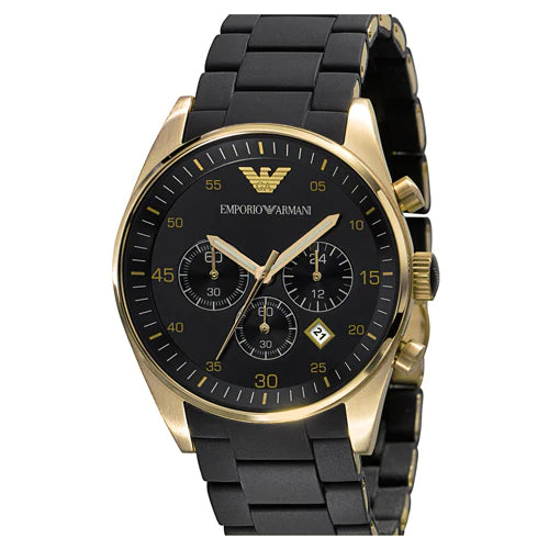 Emporio Armani Sportivo Quartz Black Dial Black Steel Strap Watch For Men - AR8023