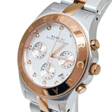 Marc Jacobs Blade Chronograph Silver Dial Two Tone Steel Strap Watch for Women - MBM3178
