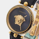 Versace Palazzo Empire Black Dial Black Leather Strap Watch for Women - VCO020017
