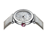 Bvlgari LVCEA Diamonds Silver Mother of Pearl Dial Silver Leather Strap Watch for Women - LVCEA103367