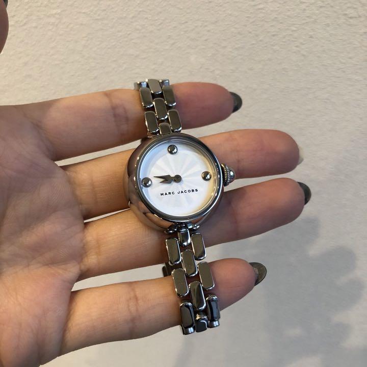 Marc Jacobs Courtney Mother of Pearl White Dial Silver Steel Strap Watch for Women - MJ3459