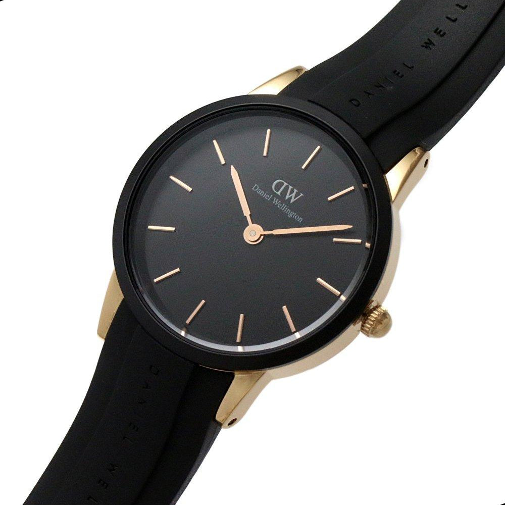 Daniel Wellington Iconic Motion Black Dial Black Rubber Strap Watch For Men - DW00100425