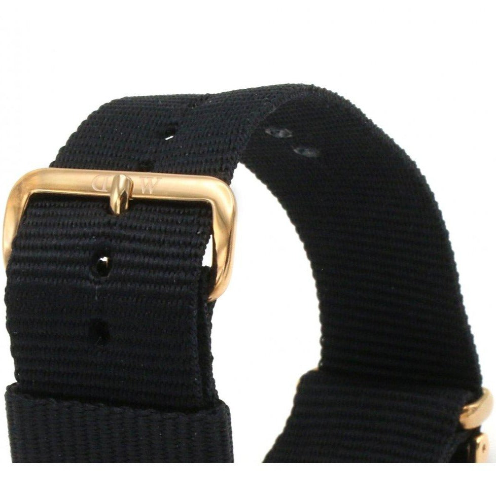 Daniel Wellington Classic Cornwall White Dial Black Nylon Strap Watch For Men - DW00100257