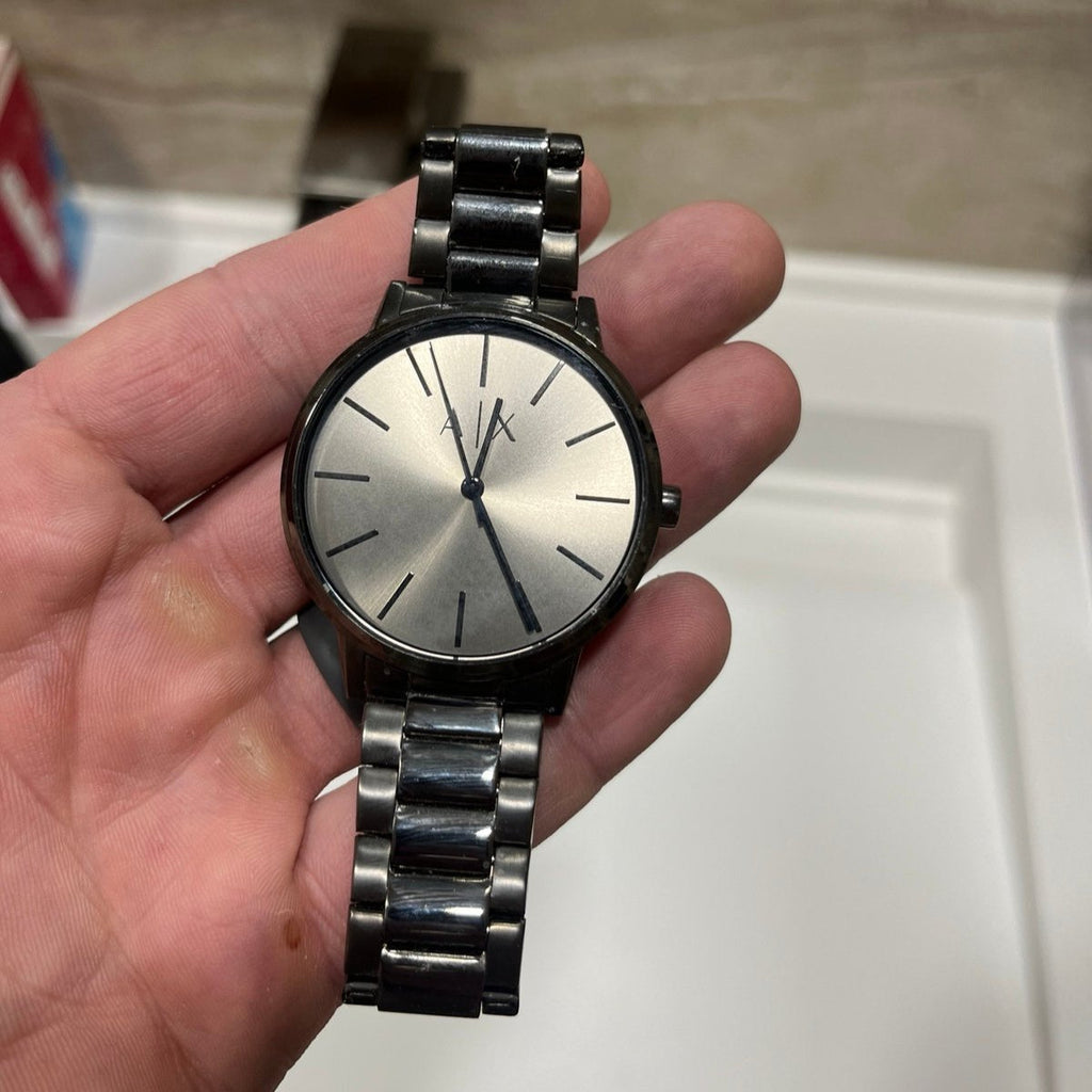 Armani Exchange Cayde AX2722 Men's Analog Watch – Grey Dial with Matching Grey Stainless Steel Strap