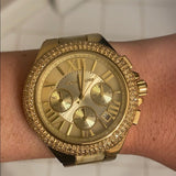 Michael Kors Camille Gold Dial Gold Steel Strap Watch for Women - MK5902