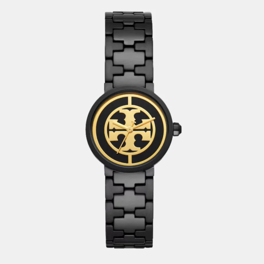 Tory Burch Reva Black Dial Black Steel Strap Watch for Women - TBW4038