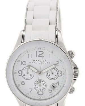Marc Jacobs Rock White Dial White Silicone Strap Watch for Women - MBM2545