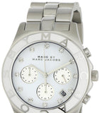 Marc Jacobs Blade Chronograph White Dial Silver Steel Strap Watch for Women - MBM3080
