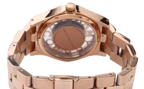 Marc Jacobs Henry Skeleton Rose Gold Dial Rose Gold Steel Strap Watch for Women - MBM3264