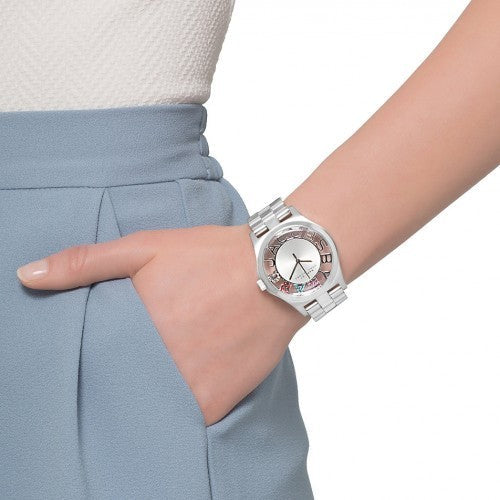 Marc Jacobs Henry Skeleton Silver Dial Silver Steel Strap Watch for Women - MBM3262