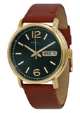Marc Jacobs Fergus Green Dial Brown Leather Strap Watch for Men - MBM5077