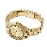 Marc Jacobs Henry Transparent Gold Dial Gold Steel Strap Watch for Women - MBM3338
