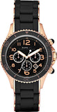 Marc Jacobs MBM2553 Rock Chronograph Women's Watch – Black Dial & Black Silicone Strap