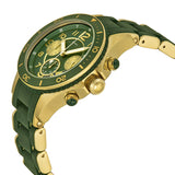 Marc Jacobs Rock Chronograph Green Dial Green Silicone Strap Watch for Women - MBM2597