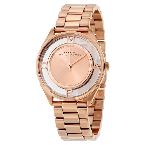 Marc Jacobs Tether Transparent Rose Gold Dial Rose Gold Steel Strap Watch for Women - MBM3414