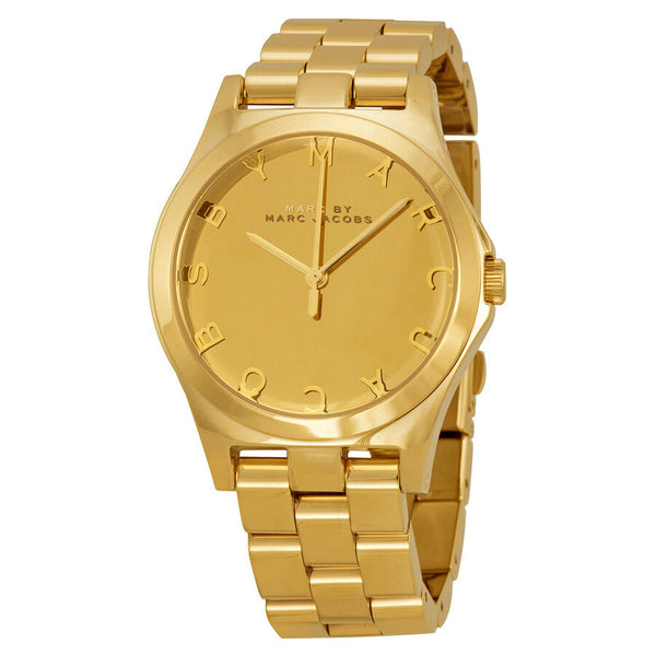 Marc Jacobs Henry Gold Dial Gold Steel Strap Watch for Women - MBM3211