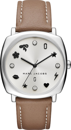 Marc Jacobs Mandy Silver Dial Brown Leather Strap Watch for Women - MJ1563