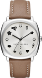 Marc Jacobs MJ1563 Mandy Quartz Women's Watch – Silver Dial & Brown Leather Strap