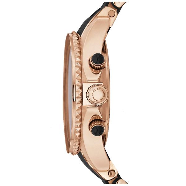 Marc Jacobs Rock Chronograph Black Dial Black Silicone Strap Watch for Women - MBM2553