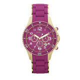 Marc Jacobs Rock Chronograph Purple Dial Purple Silicone Strap Watch for Women - MBM2576