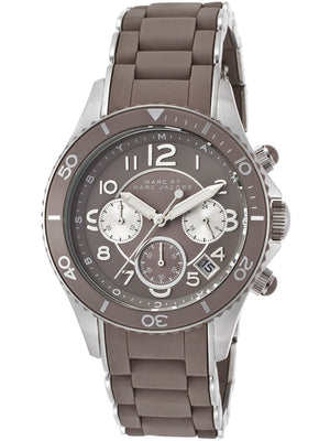 Marc Jacobs Rock Chronograph Grey Dial Grey Silicone Strap Watch for Women - MBM2595