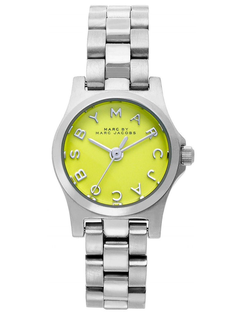Marc Jacobs Henry Yellow Dial Silver Steel Strap Watch for Women - MBM3201