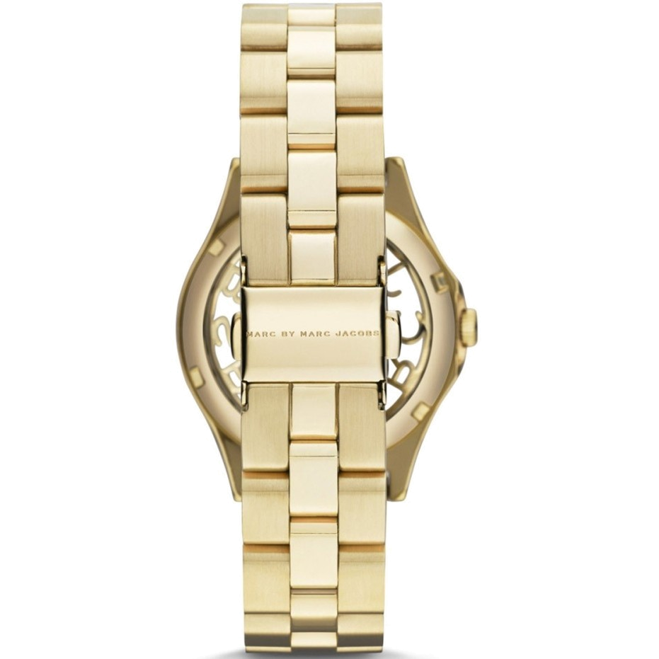 Marc Jacobs Henry Gold Dial Gold Steel Strap Watch for Women - MBM3292