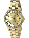 Marc Jacobs Henry Transparent Gold Dial Gold Steel Strap Watch for Women - MBM3338