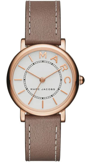 Marc Jacobs Roxy White Dial Light Brown Leather Strap Watch for Women - MJ1538