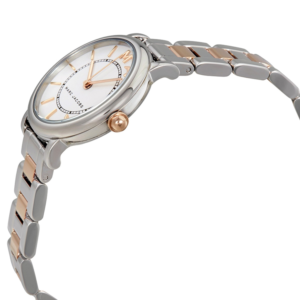 Marc Jacobs Roxy White Dial Two Tone Steel Strap Watch for Women - MJ3553